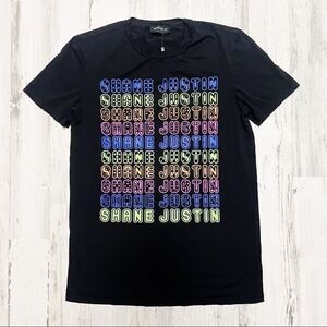 Shane Justin ‘ Retro Tee ‘ in Black - Neon